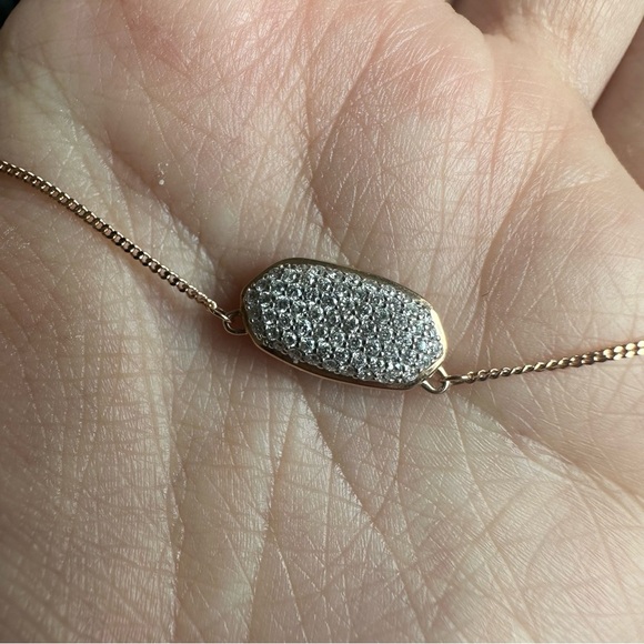 Kendra Scott Elisa Pendant Necklace in Pave Diamond and 14k Rose Gold.39 ct - Picture 11 of 16